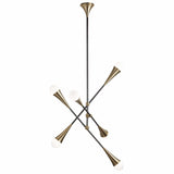 Zenith Chandelier, Brass/Black