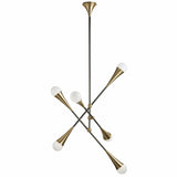 Zenith Chandelier, Brass/Black