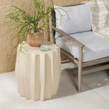 Gem Outdoor End Table, Parchment White