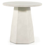 Bowman Outdoor End Table, White Concrete-Furniture - Accent Tables-High Fashion Home