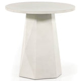 Bowman Outdoor End Table, White Concrete-Furniture - Accent Tables-High Fashion Home