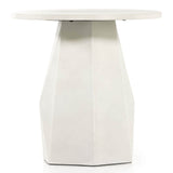 Bowman Outdoor End Table, White Concrete-Furniture - Accent Tables-High Fashion Home