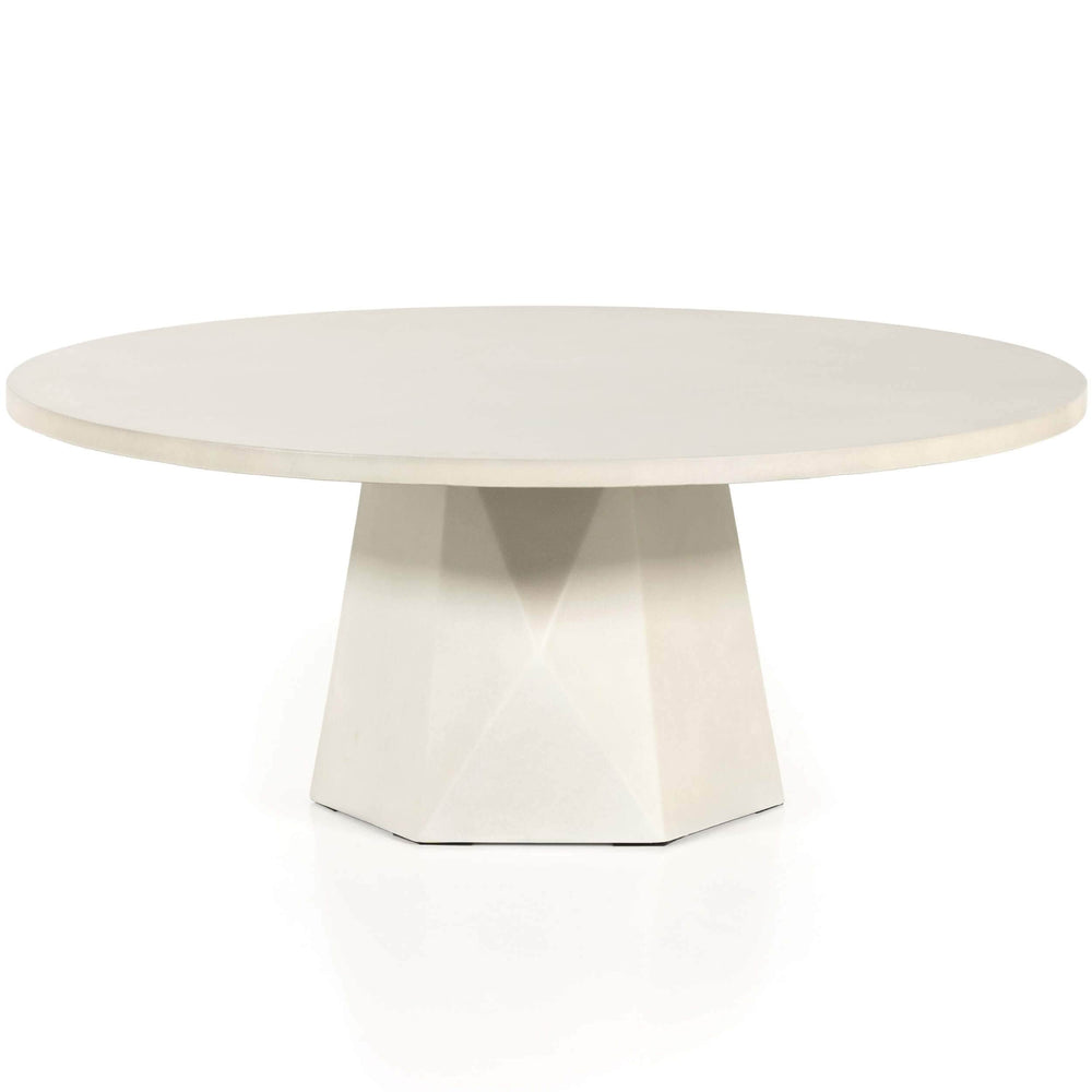 Bowman Outdoor Coffee Table, White Concrete-Furniture - Accent Tables-High Fashion Home