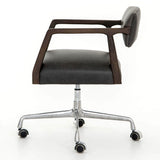 Tyler Leather Desk Chair, Chap Ebony-Furniture - Office-High Fashion Home