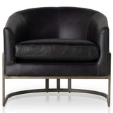 Corbin Leather Chair, Durango Smoke/Vessel Grey-Furniture - Chairs-High Fashion Home