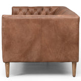 William 75" Leather Sofa, Natural Washed Chocolate-Furniture - Sofas-High Fashion Home