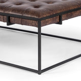 Oxford Small Leather Coffee Table, Havana