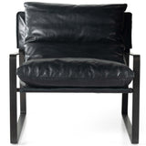 Emmett Leather Sling Chair, Dakota Black-Furniture - Chairs-High Fashion Home