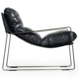 Emmett Leather Sling Chair, Dakota Black-Furniture - Chairs-High Fashion Home