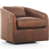 Topanga Leather Swivel Chair, Heirloom Sienna-Furniture - Chairs-High Fashion Home