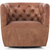 Hanover Leather Swivel Chair, Heirloom Sienna-Furniture - Chairs-High Fashion Home