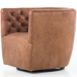 Hanover Leather Swivel Chair, Heirloom Sienna-Furniture - Chairs-High Fashion Home