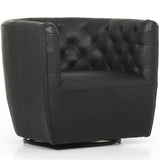 Hanover Leather Swivel Chair, Heirloom Black-Furniture - Chairs-High Fashion Home