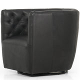 Hanover Leather Swivel Chair, Heirloom Black-Furniture - Chairs-High Fashion Home