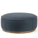 Sincliar Large Round Ottoman, Fresno Cobalt-Furniture - Chairs-High Fashion Home