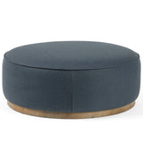 Sincliar Large Round Ottoman, Fresno Cobalt-Furniture - Chairs-High Fashion Home