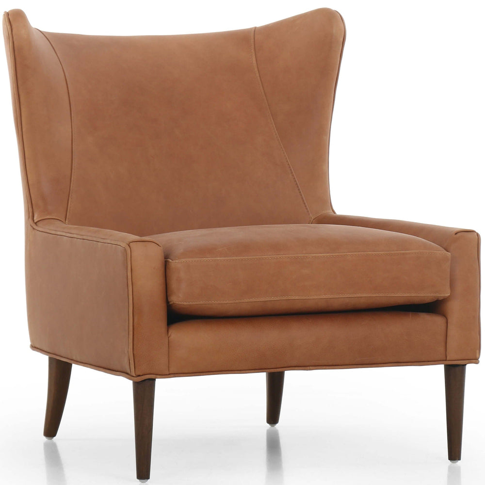 Marlow Leather Wing Chair, Palermo Cognac-Furniture - Chairs-High Fashion Home