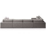 Bloor 7 Piece Sectional w/ Ottoman, Chess Pewter-Furniture - Sofas-High Fashion Home