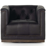 Maxx Leather Swivel Chair, Heirloom Black-Furniture - Chairs-High Fashion Home