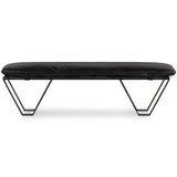 Darrow Leather Bench, Sonoma Black-Furniture - Chairs-High Fashion Home