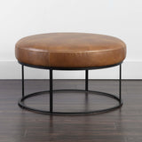 Elgin Ottoman, Tobacco Tan-Furniture - Chairs-High Fashion Home