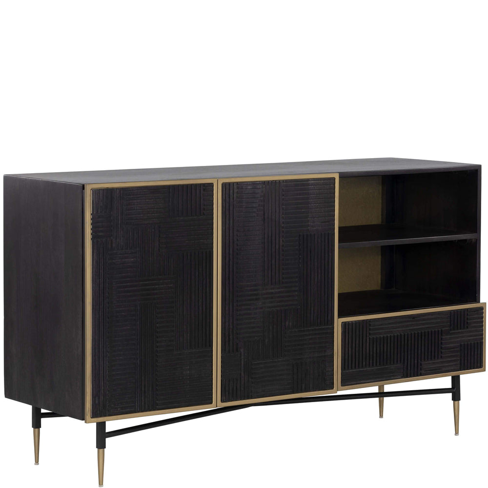 Marwood Sideboard, Brass/Dark Brown-Furniture - Storage-High Fashion Home