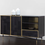 Marwood Sideboard, Brass/Dark Brown-Furniture - Storage-High Fashion Home