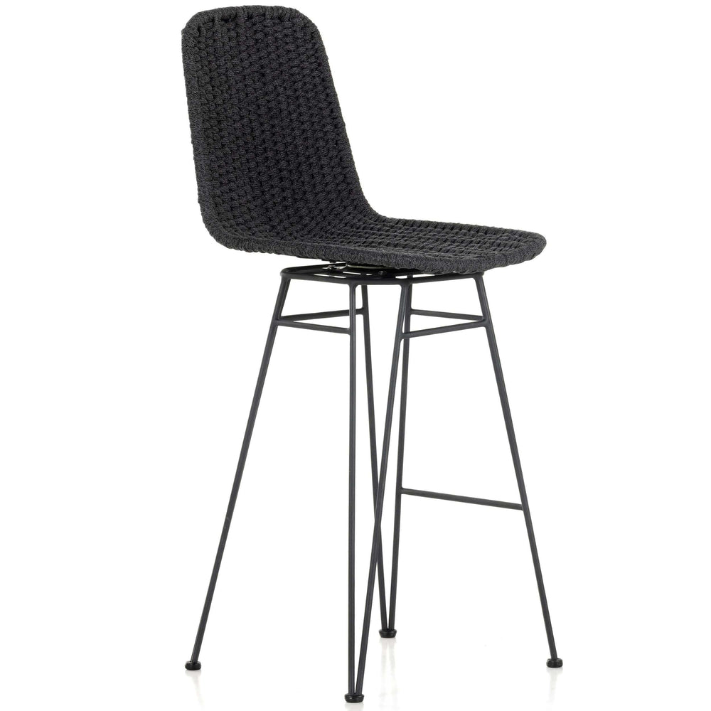 Dema Outdoor Swivel Bar Stool, Dark Grey-Furniture - Dining-High Fashion Home