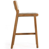 Delano Outdoor Bar Stool, Natural Teak-Furniture - Chairs-High Fashion Home