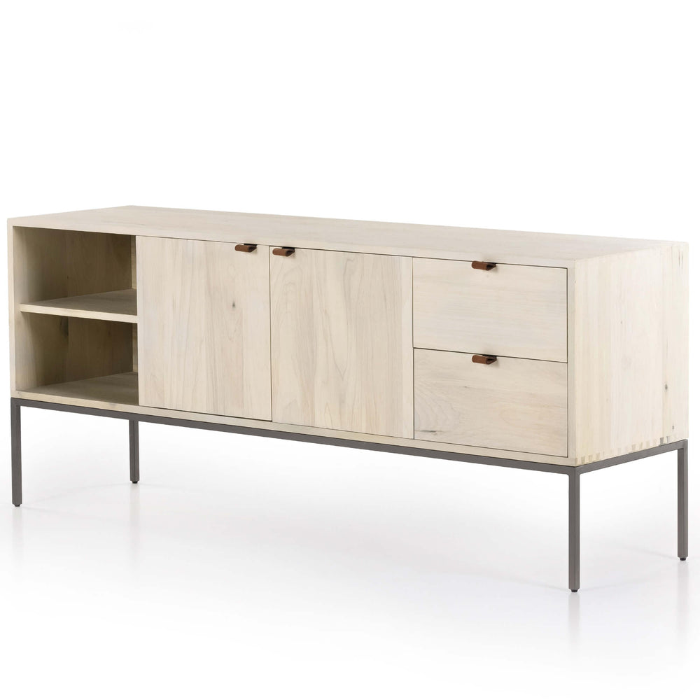 Trey Media Console Table, Dove Poplar-Furniture - Storage-High Fashion Home