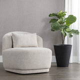 Soraya Swivel Armless Chair, Dove Cream-Furniture - Chairs-High Fashion Home