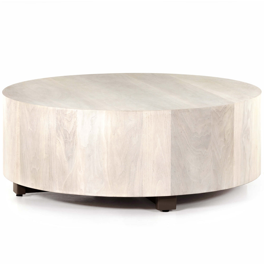 Hudson Round Coffee Table, Ashen Walnut-Furniture - Accent Tables-High Fashion Home