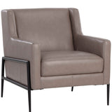 Taula Lounge Chair, Alpine Grey Leather-Furniture - Chairs-High Fashion Home