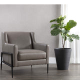 Taula Lounge Chair, Alpine Grey Leather-Furniture - Chairs-High Fashion Home