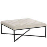 Endall Ottoman, Black Dove Cream-Furniture - Chairs-High Fashion Home