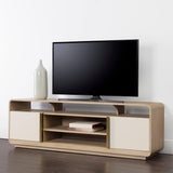 Kayden Media Console, Cream Shagreen-Furniture - Storage-High Fashion Home