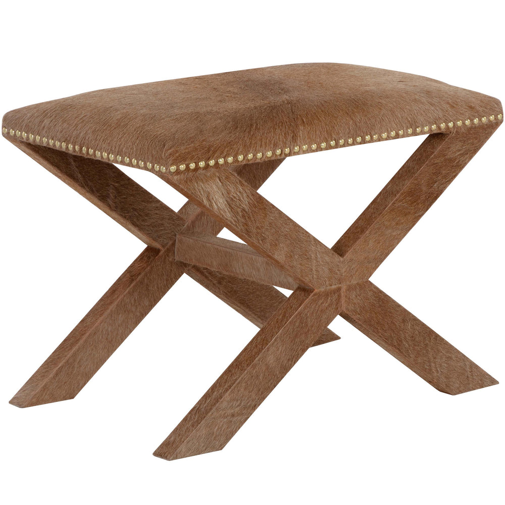 Theodora Leather Stool, Brown-High Fashion Home