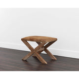 Theodora Leather Stool, Brown-High Fashion Home