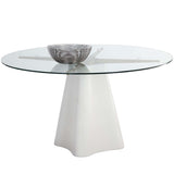 Moda 55" Round Dining Table, White-Furniture - Dining-High Fashion Home