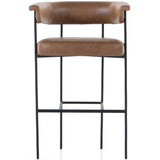 Carrie Leather Bar Stool, Chaps saddle-Furniture - Dining-High Fashion Home