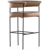 Carrie Leather Bar Stool, Chaps saddle-Furniture - Dining-High Fashion Home