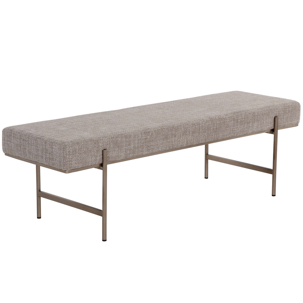 Davian Bench, Chacha Limestone-Furniture - Chairs-High Fashion Home