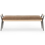 Charlotte Leather Bench, Palermo Drift-Furniture - Chairs-High Fashion Home