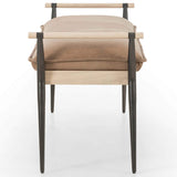 Charlotte Leather Bench, Palermo Drift-Furniture - Chairs-High Fashion Home