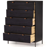 Trey 5 Drawer Dresser, Black Wash Poplar-Furniture - Storage-High Fashion Home