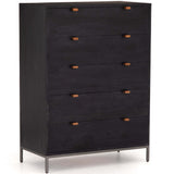 Trey 5 Drawer Dresser, Black Wash Poplar-Furniture - Storage-High Fashion Home