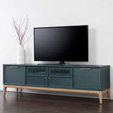 Rivero Media Console, Teal-Furniture - Storage-High Fashion Home