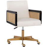 Claudette Office Chair, Linoso Ivory-Furniture - Office-High Fashion Home