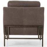 Vanna Leather Chair, Umber Pewter-Furniture - Chairs-High Fashion Home