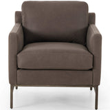 Vanna Leather Chair, Umber Pewter-Furniture - Chairs-High Fashion Home